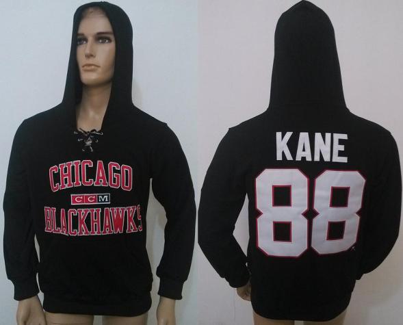 Chicago Blackhawks 88 Patrick Kane Black NHL Hoodies