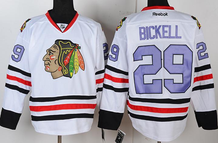 Chicago Blackhawks 29 Bryan Bickell White NHL Jerseys Purple Number Chicago Blackhawks 29 Bryan Bickell White NHL Jerseys Purple Number