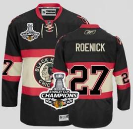 Cheap Chicago Blackhawks 27 Jeremy Roenick Black Third 2013 Stanley Cup Champions Patch NHL Jerseys For Sale