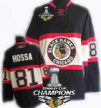 Cheap Chicago Blackhawks 81 Marian Hossa Black Third 2013 Stanley Cup Champions Patch NHL Jerseys For Sale
