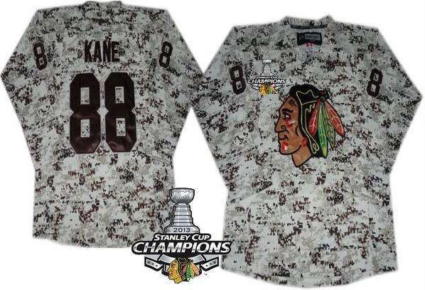 Cheap Chicago Blackhawks 88 Patrick Kane Camouflage 2013 Stanley Cup Champions Patch NHL Jerseys For Sale
