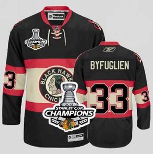 Cheap Chicago Blackhawks 33 Byfuglien Black Third 2013 Stanley Cup Champions Patch NHL Jerseys For Sale
