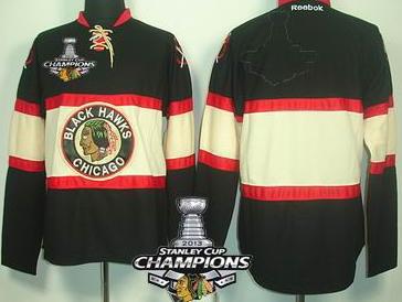 Cheap Chicago Blackhawks Blank Black Third 2013 Stanley Cup Champions Patch NHL Jerseys For Sale