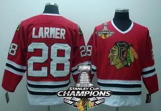 Cheap Chicago Blackhawks 28 Larmer CCM Red 2013 Stanley Cup Champions Patch NHL Jerseys For Sale