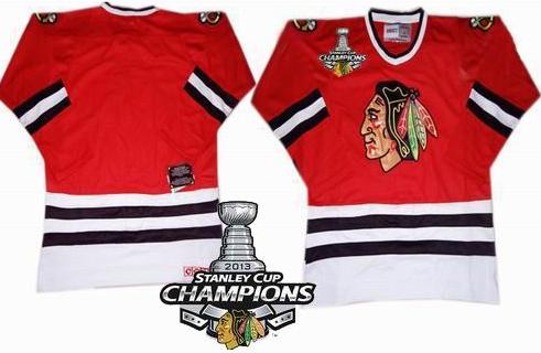 Cheap Chicago Blackhawks Blank CCM Red 2013 Stanley Cup Champions Patch NHL Jerseys For Sale