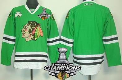 Cheap Chicago Blackhawks Blank Green 2013 Stanley Cup Champions Patch NHL Jerseys For Sale