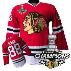 Cheap Chicago Blackhawks 88 KANE Red 2013 Stanley Cup Champions Patch NHL Jerseys For Sale