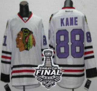 Cheap Chicago Blackhawks 88 Patrick Kane White With Purple NHL Jerseys With 2013 Stanley Cup Patch For Sale