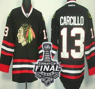 Cheap Chicago Blackhawks 13 Daniel Carcillo Black NHL Jerseys With 2013 Stanley Cup Patch For Sale