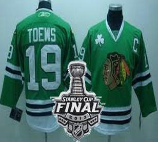 Cheap Chicago Blackhawks 19 Jonathan Towes Green NHL Jerseys With 2013 Stanley Cup Patch For Sale