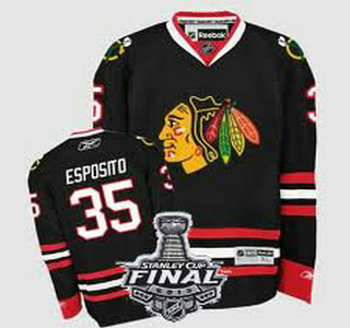 Cheap Chicago Blackhawks 35 Tony Esposito Black NHL Jerseys With 2013 Stanley Cup Patch For Sale