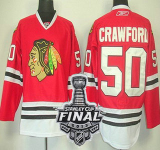 Cheap Chicago Blackhawks 50 Corey Crawford Red NHL Jerseys With 2013 Stanley Cup Patch For Sale