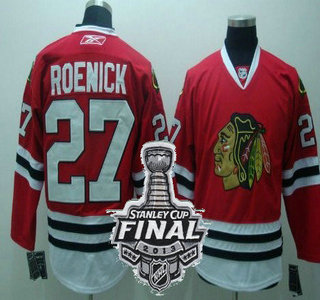 Cheap Chicago Blackhawks 27 Jeremy Roenick Red NHL Jerseys With 2013 Stanley Cup Patch For Sale