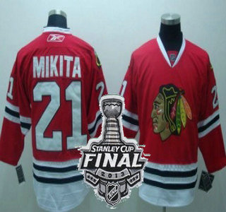 Cheap Chicago Blackhawks 21 Stan Mikita Red NHL Jerseys With 2013 Stanley Cup Patch For Sale