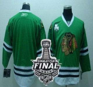 Cheap Chicago Blackhawks Blank Green NHL Jerseys With 2013 Stanley Cup Patch For Sale
