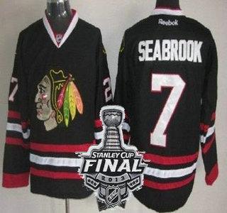 Cheap Chicago Blackhawks 7 Brent Seabrook Black NHL Jerseys With 2013 Stanley Cup Patch For Sale