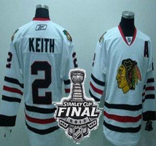 Cheap Chicago Blackhawks 2 Duncan Keith White NHL Jerseys With 2013 Stanley Cup Patch For Sale