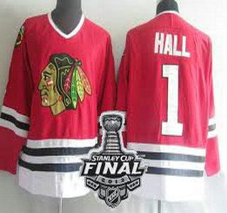 Cheap Chicago Blackhawks 1 Hall Red Throwback NHL Jerseys With 2013 Stanley Cup Patch For Sale