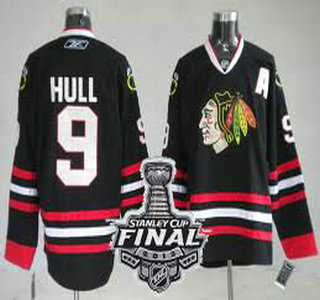 Cheap Chicago Blackhawks 9 Hull Black NHL Jerseys With 2013 Stanley Cup Patch For Sale