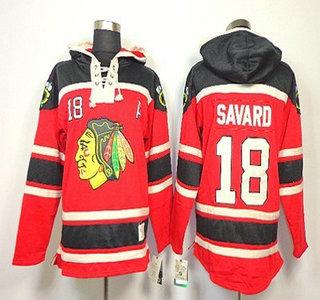 Cheap Chicago Blackhawks 18 Denis Savard Red Lace-Up NHL Jersey Hoodies For Sale