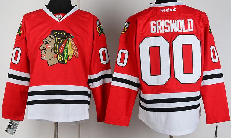Cheap Chicago Blackhawks 00 Clark Griswold Red NHL Jerseys For Sale