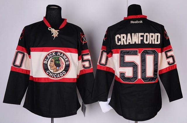 Cheap Chicago Blackhawks 50 Corey Crawford Black Third NHL Jersey For Sale