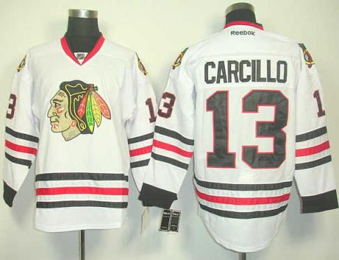 Cheap Chicago Blackhawks 13 Daniel Carcillo White Jersey For Sale