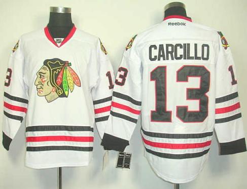 Chicago Blackhawks 13 Daniel Carcillo White Jersey