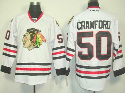 Chicago Blackhawks 50 Corey Crawford White Jersey