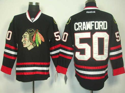 Chicago Blackhawks 50 Corey Crawford Black Jersey
