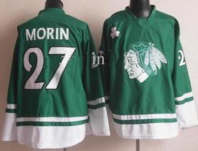 Cheap Chicago Blackhawks 27 Jeremy Morin Green St Patty's Day Hockey Jersey For Sale