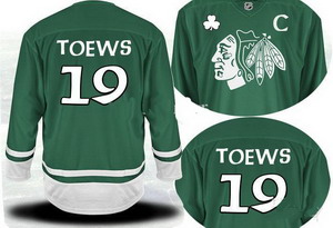Cheap 2011 St Pattys Day Chicago Blackhawks 19 Jonathan Toews C Patch Green Jersey For Sale