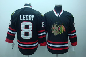 Cheap Chicago Blackhawks leddy 8 black hockey jerseys For Sale