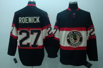 Cheap Chicago Blackhawks 27 Jeremy Roenick Black 3RD Jerseys For Sale
