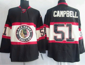 Cheap Chicago Blackhawks 51 Brian Campbell Black Jersey New Third For Sale
