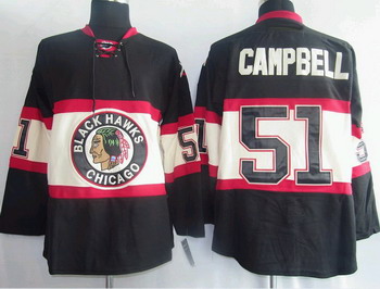Chicago Blackhawks 51 Brian Campbell Black Jersey New Third