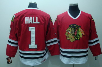 Cheap Chicago Blackhawks 1 Hall Red Jerseys For Sale