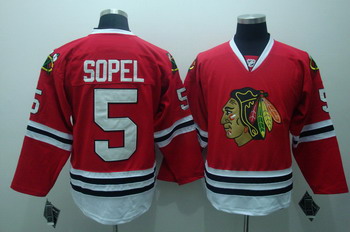 Chicago Blackhawks 5 Brent Sopel Red Jerseys