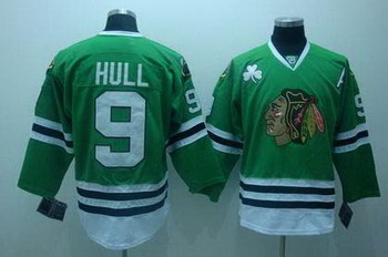 Cheap Chicago Blackhawks 9 Bobby Hull Green Jerseys For Sale