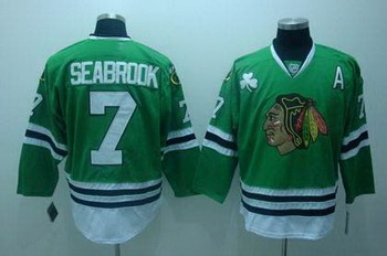 Cheap Chicago Blackhawks 7 Brent Seabrook Green Jerseys For Sale