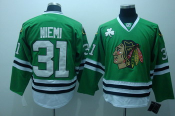 Cheap Chicago Blackhawks 31 Niemi green Ice Hockey Jerseys For Sale