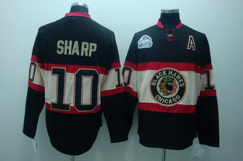 Cheap Chicago Blackhawks 10 Patrick Sharp black jerseys Winter Classic A patch For Sale