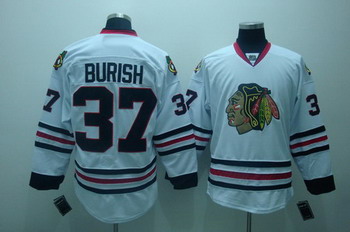 Chicago Blackhawks 37 Adam burish white jerseys
