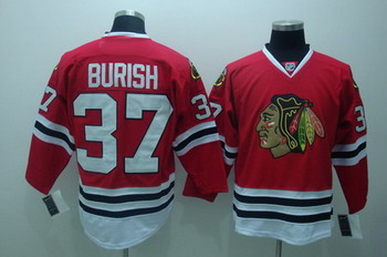Chicago Blackhawks 37 Adam burish red jerseys