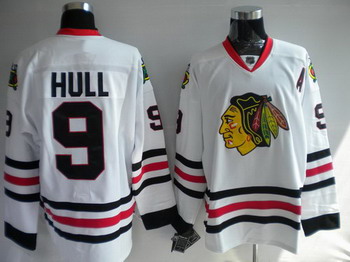 Chicago Blackhawks 9 Hull white Jerseys