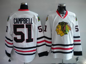 Chicago Blackhawks 51 Brian Campbell white