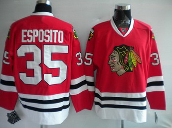 Chicago Blackhawks 35 ESPOSITO red Jerseys