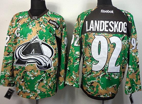 Cheap Colorado Avalanche 92 Gabriel Landeskog Camo NHL Hockey Jersey For Sale