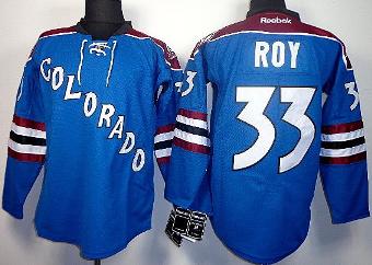 Colorado Avalanche 33 Patrick Roy Blue NHL Jerseys