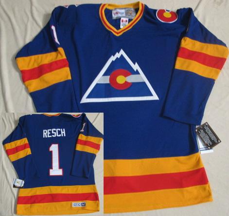 Cheap Colorado Avalanche 1 Chico Resch CCM Throwback Blue NHL Jerseys For Sale